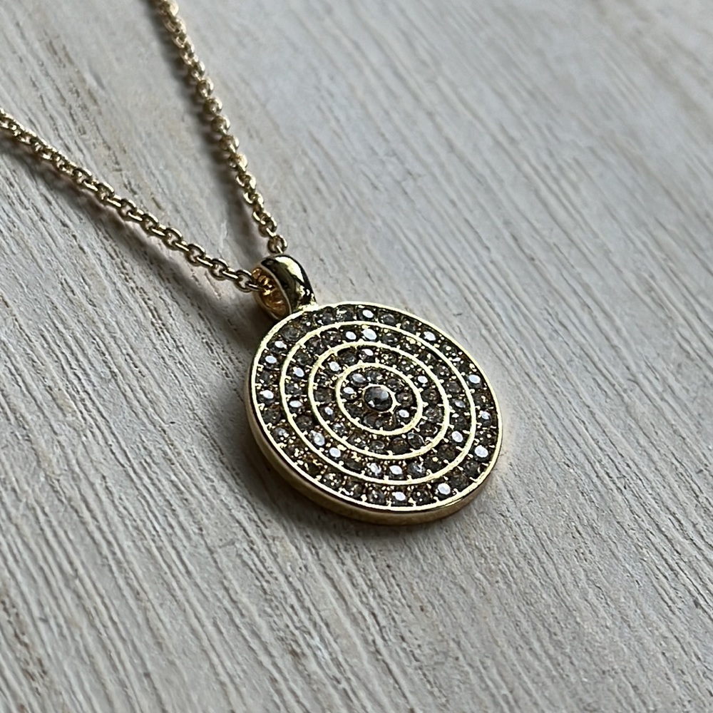 New with a small defect - Gold coin necklace with crystals